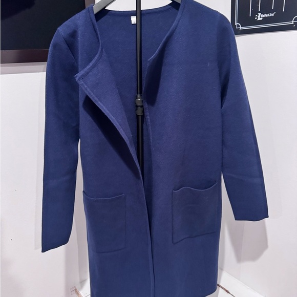 “no name” Sweaters - Elegant Navy Open Front Cardigan